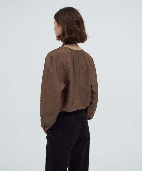 Drape Tie Blouse[LMBEAUSH312]-2color