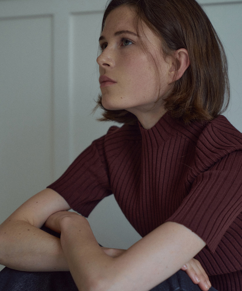 Holgament High-neck Half-sleeve Knit Top[LMBEAUKN293]-2color
