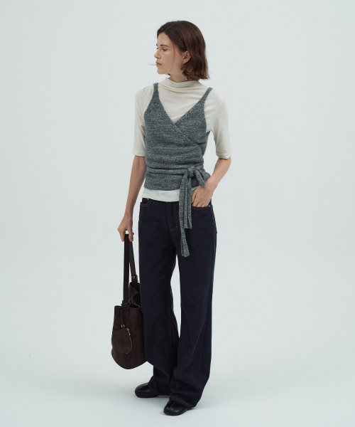 Baby Alpaca Wrap Bustier[LMBEAUKN294]-2color