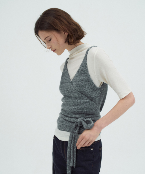 Baby Alpaca Wrap Bustier[LMBEAUKN294]-2color