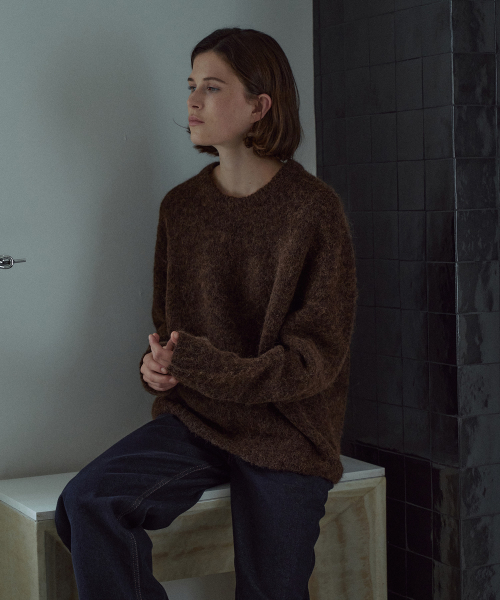 Holgament Alpaca Round Neck Knit Top[LMBEAUKN296]-3color