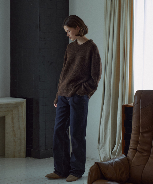 Holgament Alpaca Round Neck Knit Top[LMBEAUKN296]-3color
