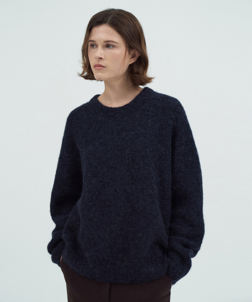 Holgament Alpaca Round Neck Knit Top[LMBEAUKN296]-3color