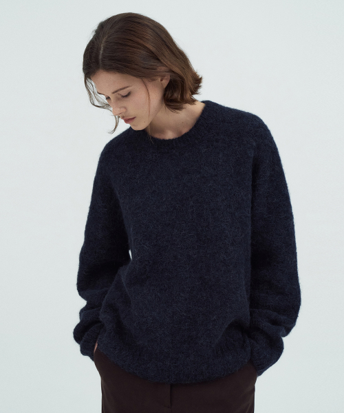 Holgament Alpaca Round Neck Knit Top[LMBEAUKN296]-3color
