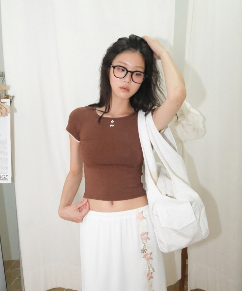 Kitten Crop Tee (Camel)