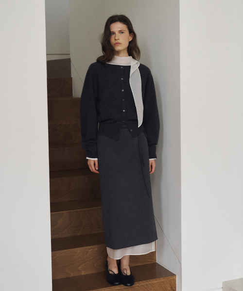 Sheer Layered H-line Skirt[LMBFAU25SK404]-3color