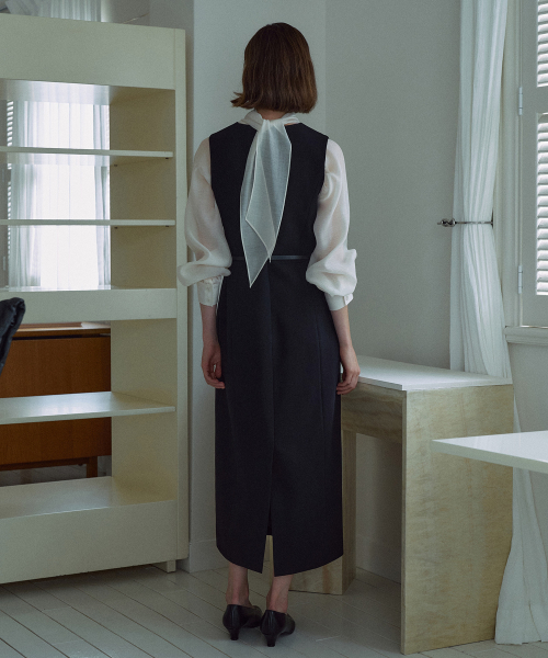[Belt Set]Classic Sleeveless Dress[LMBFCO25DR804]-Black