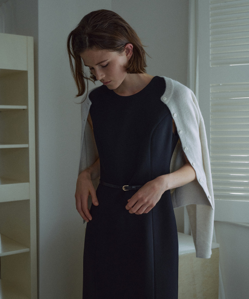 [Belt Set]Classic Sleeveless Dress[LMBFCO25DR804]-Black