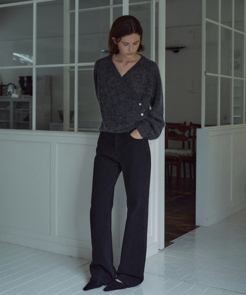 [기장선택]Semi Boot-cut Denim Pants[LMBFAU24DN4123]-Black