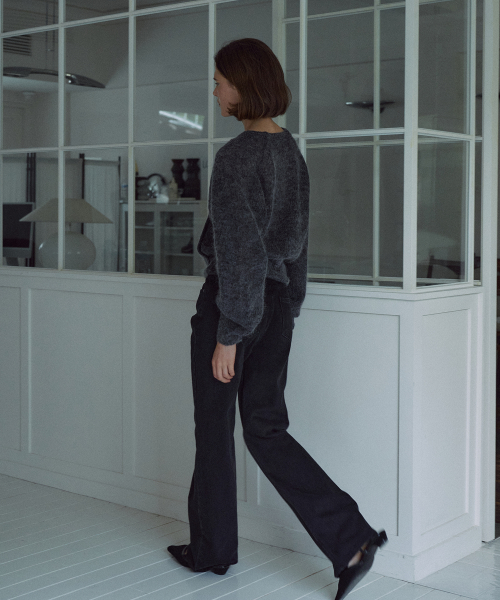 [기장선택]Semi Boot-cut Denim Pants[LMBFAU24DN4123]-Black