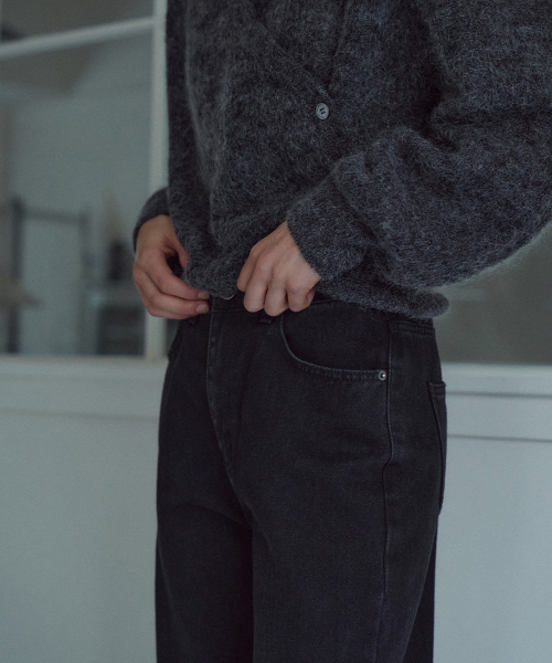 [기장선택]Semi Boot-cut Denim Pants[LMBFAU24DN4123]-Black