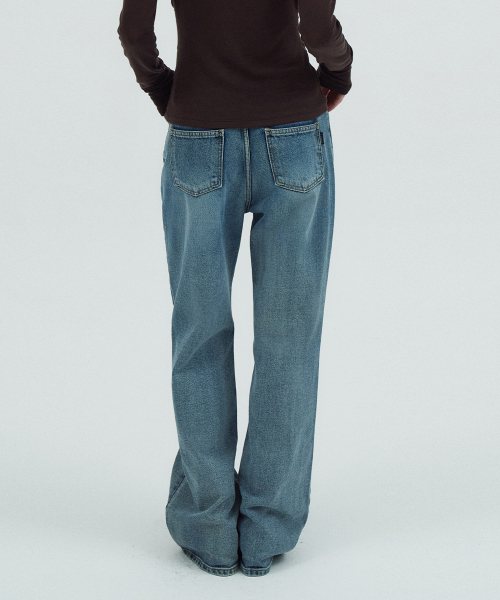 [기장선택]Semi Boot-cut Denim Pants[LMBFAU24DN4123-1]-Vintage Blue