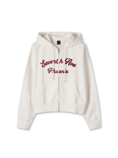 Womens Fleece Graphic Hood Zip Up