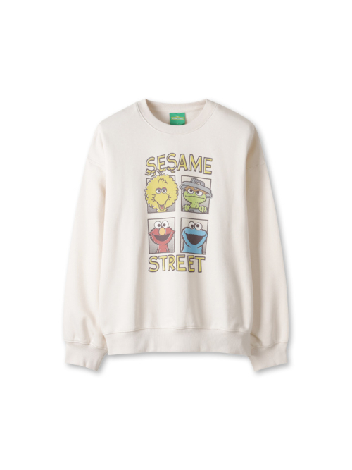 여성) 플리스 콜라보 스웨트셔츠 (SESAME STREET)_MSF4TR2903