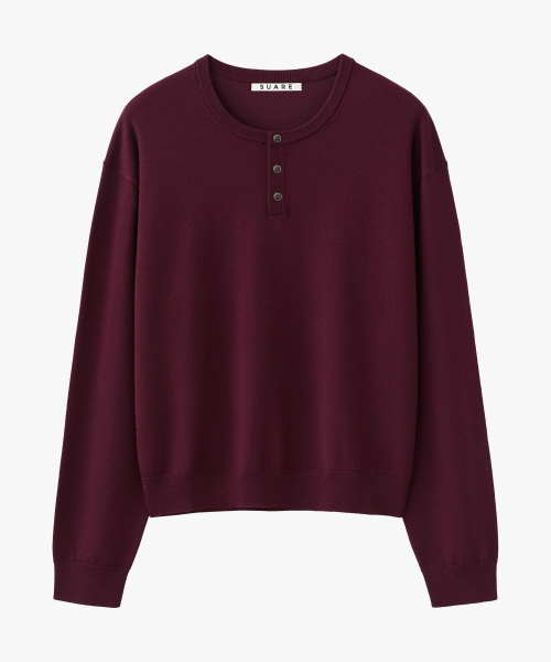 Washable Wool Henley Neck Cropped Knit - 8 Colors