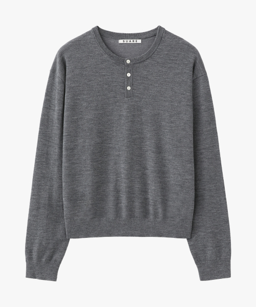 Washable Wool Henley Neck Cropped Knit - 8 Colors