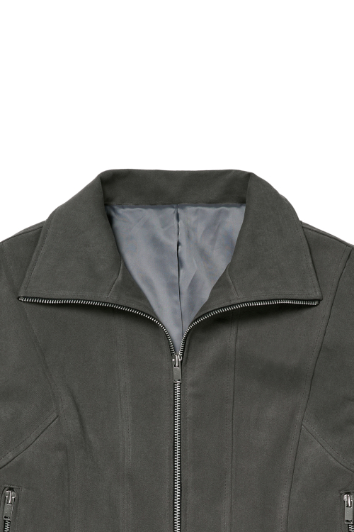 DEINET BELTED COTTON JACKET IN CHARCOAL