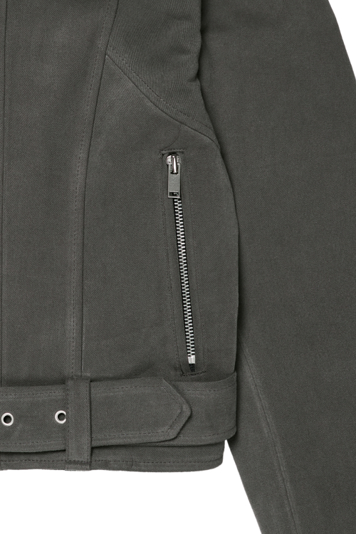 DEINET BELTED COTTON JACKET IN CHARCOAL