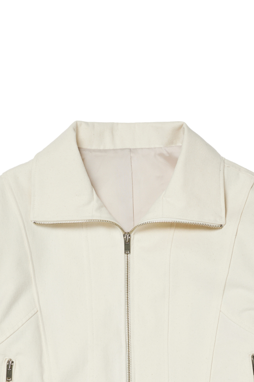 DEINET BELTED COTTON JACKET IN CREAM