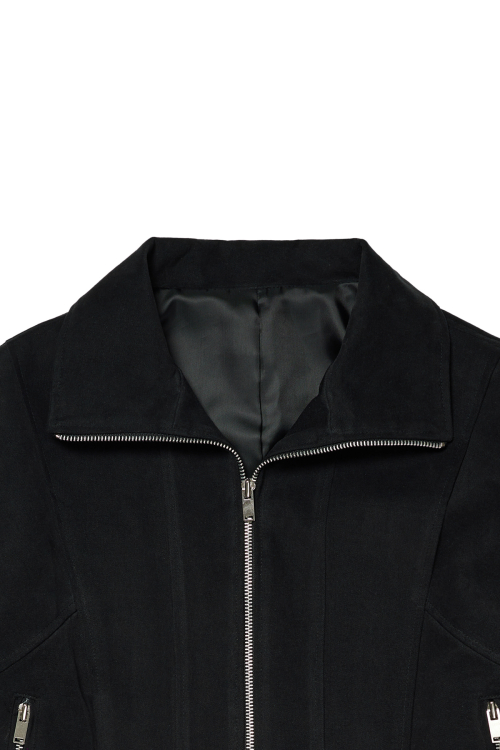 DEINET BELTED COTTON JACKET IN BLACK