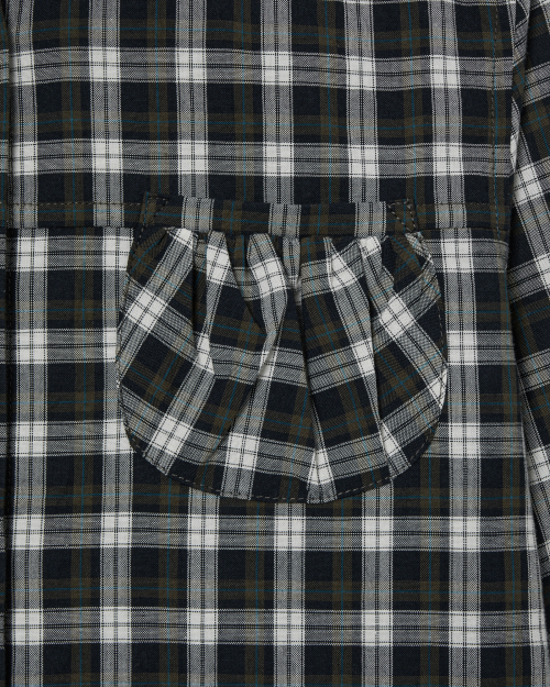 ROUND POCKET CHECK SHIRTS [BLACK]