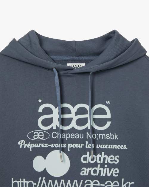 WEB LOGO LOOSED HOODIE [ASH BLUE]