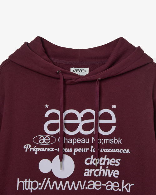 WEB LOGO LOOSED HOODIE [BURGUNDY]