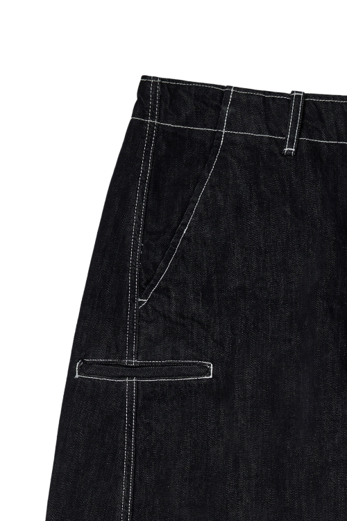 DEINET CURVED DENIM PANTS IN INDIGO
