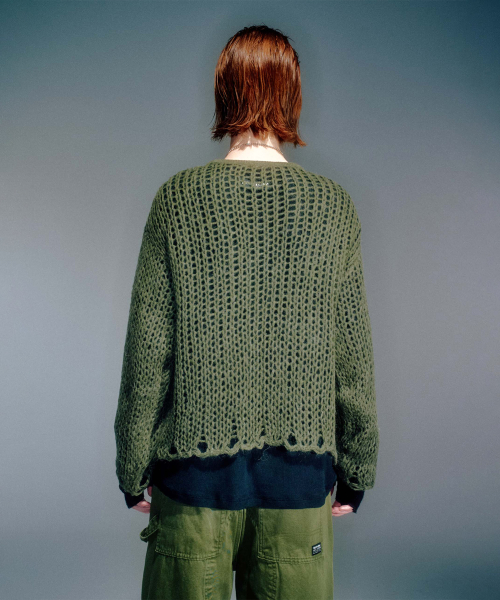 MEN GUPPY NET LAYERED KNIT KHAKI