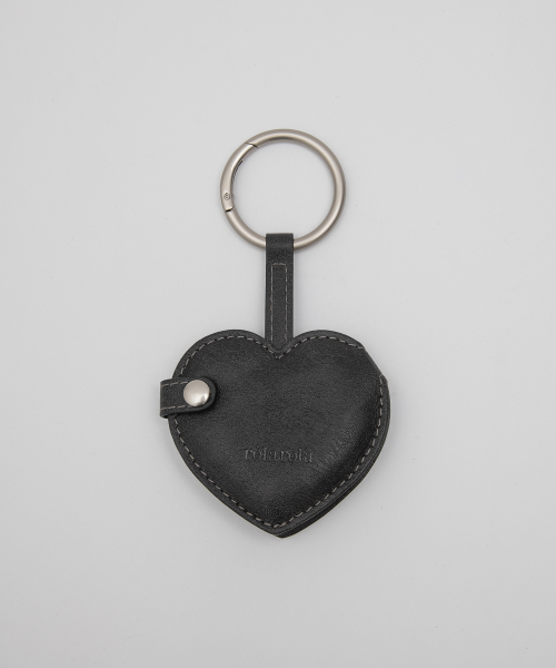 HEART STUD MIRROR KEYRING BLACK
