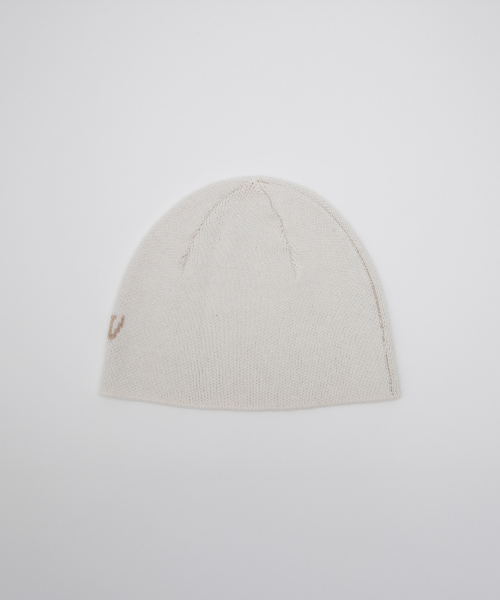 LOGO JAQUARD BEANIE IVORY