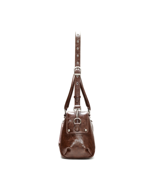 Faux Leather M.O.S Bag, BROWN