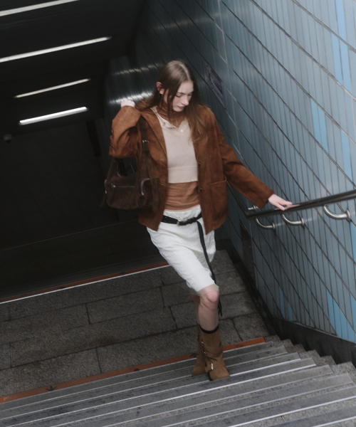 스테라 벨티드 미드 부츠 브라운