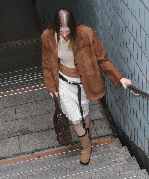스테라 벨티드 미드 부츠 브라운