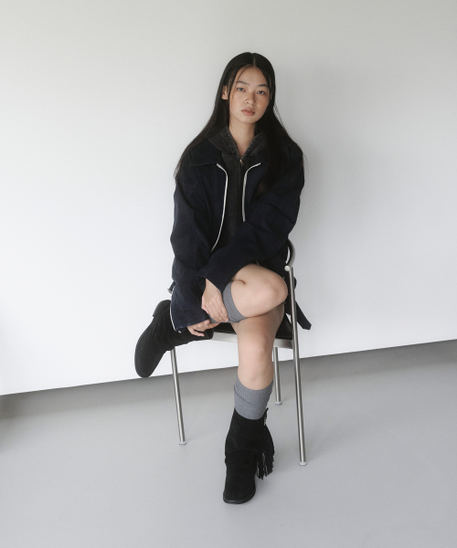 프레아 프린지 미드 부츠 블랙