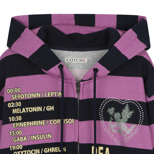 TIME TABLE HOODED ZIP UP-PURPLE
