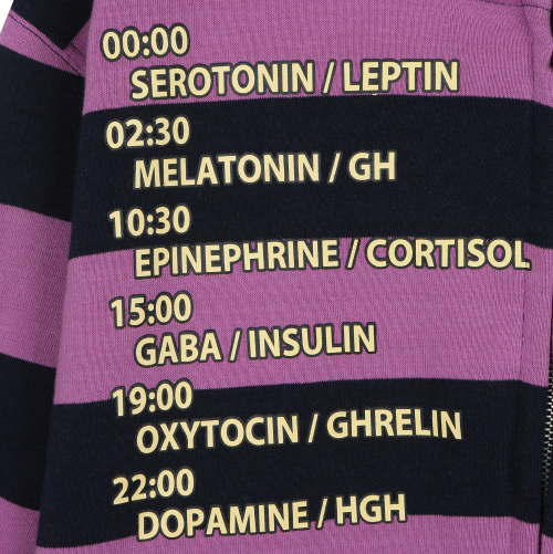 TIME TABLE HOODED ZIP UP-PURPLE