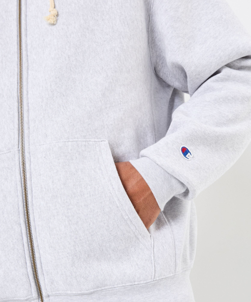 리버스위브 루즈핏 기모 후드 집업 Light Grey