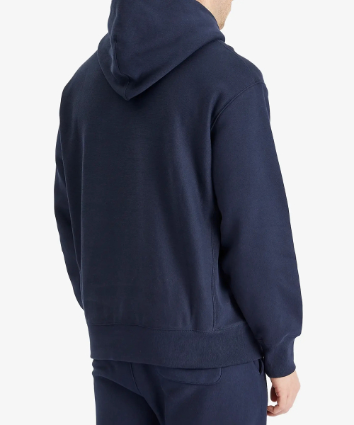 리버스위브 루즈핏 기모 후드 티셔츠 Navy