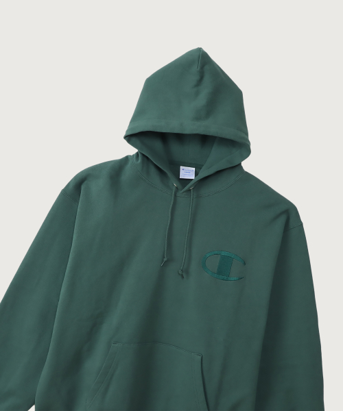 빅 C로고 오버핏 후드 티셔츠 Dark Green
