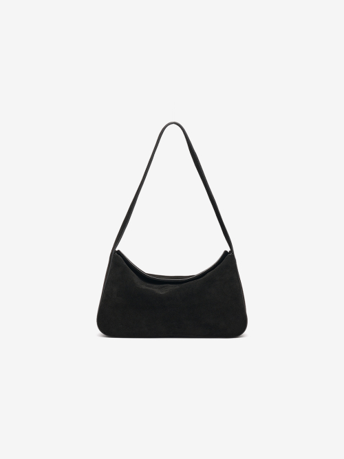 ILIANA suede shoulder bag_BLACK