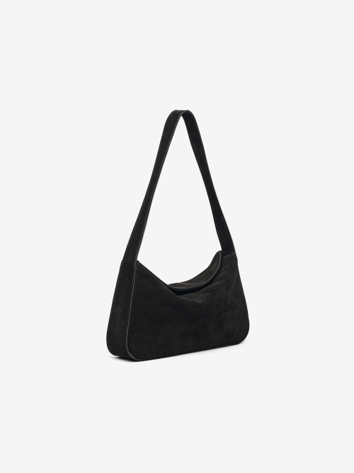 ILIANA suede shoulder bag_BLACK