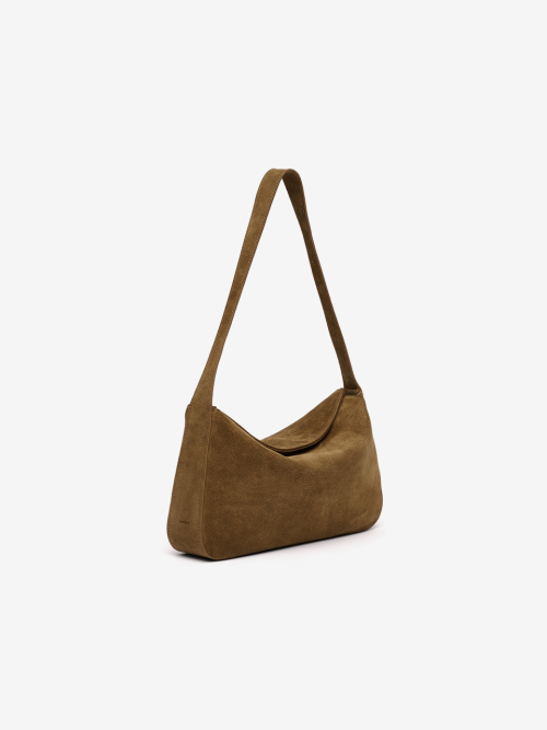 ILIANA suede shoulder bag_GOLD BROWN