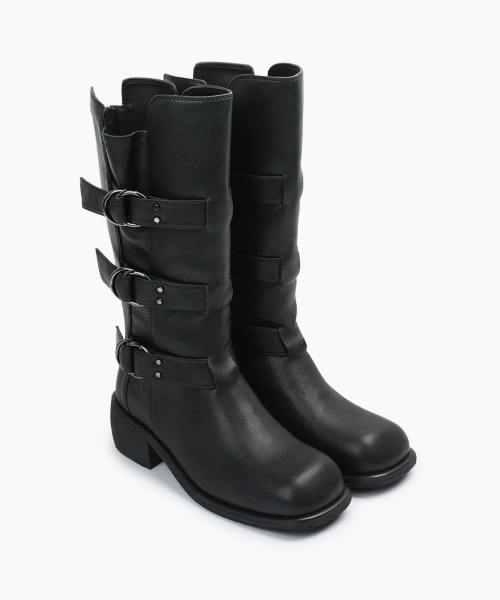 000 3-buckle biker boots