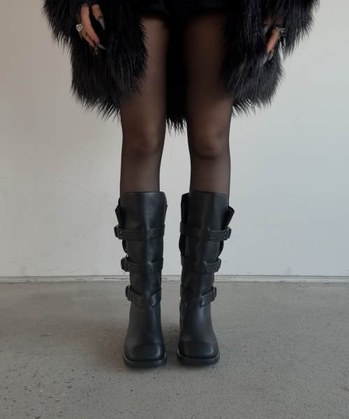 000 3-buckle biker boots