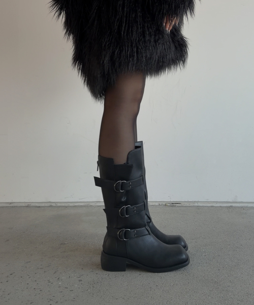 000 3-buckle biker boots