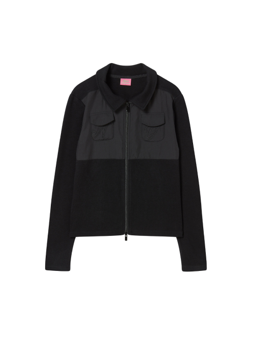 NY PATCH ZIP UP BLACK