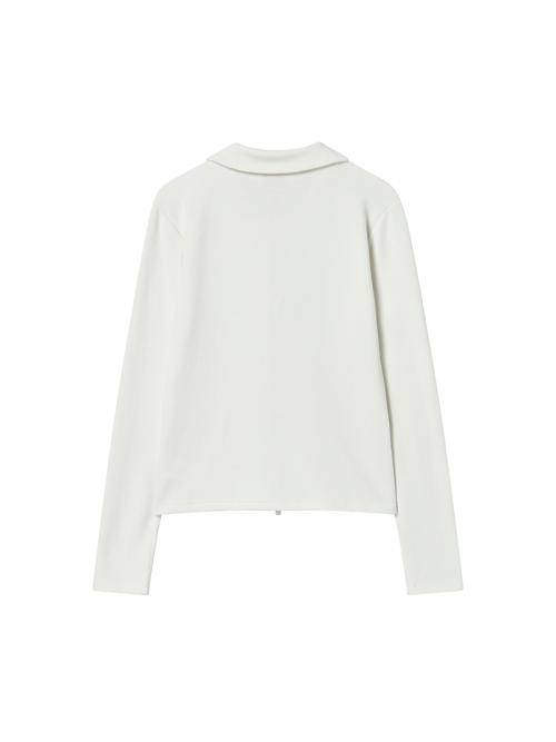 NY PATCH ZIP UP IVORY