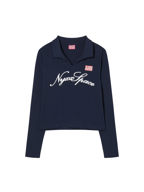 SLIM COLLAR L/S NAVY