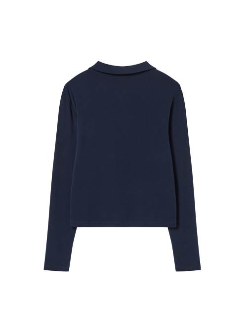 SLIM COLLAR L/S NAVY